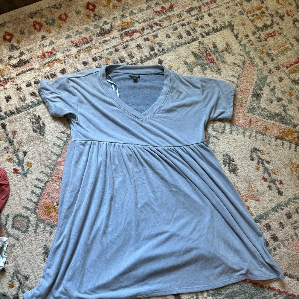 Wild Fable Light Blue V-Neck babydoll Dress